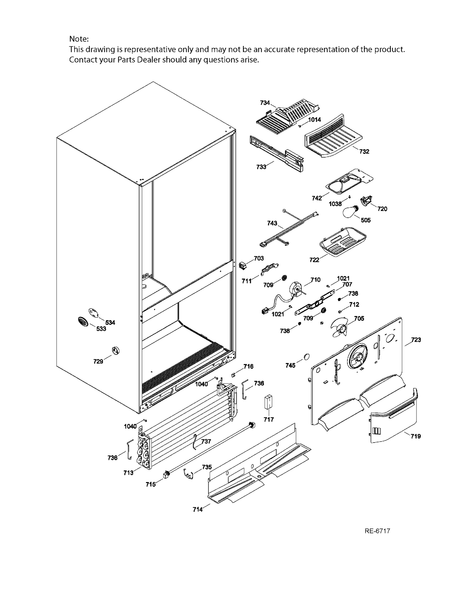 FZ FUNCTIONAL PARTS Diagram and Parts List for GDRC0KBXARBB  General Electric Refrigerator