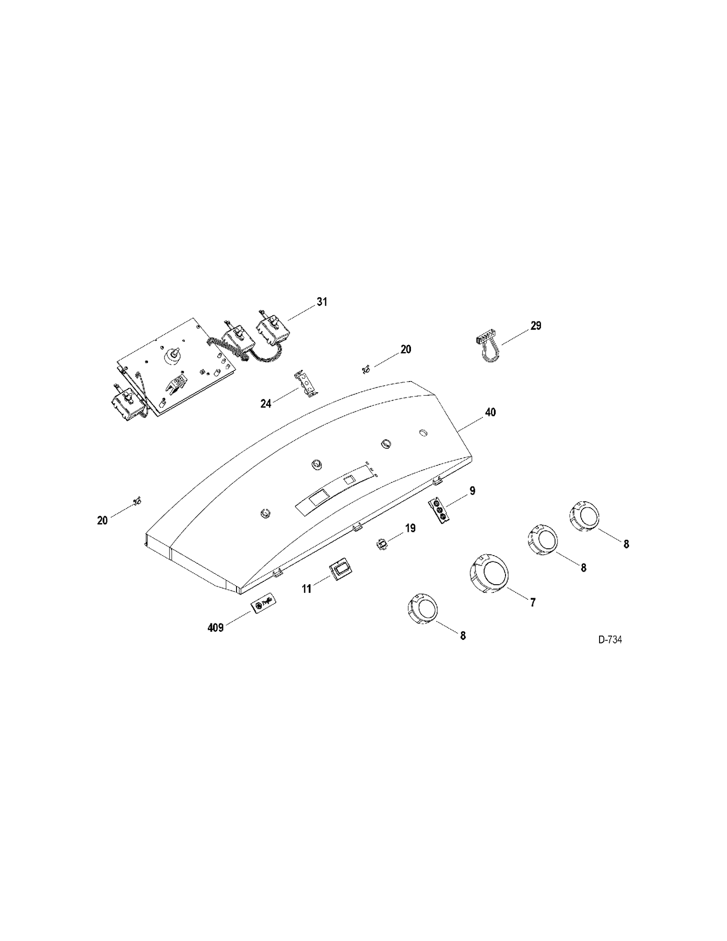 CONTROL PANEL Diagram and Parts List for PTMN945GMGG0  General Electric Dryer