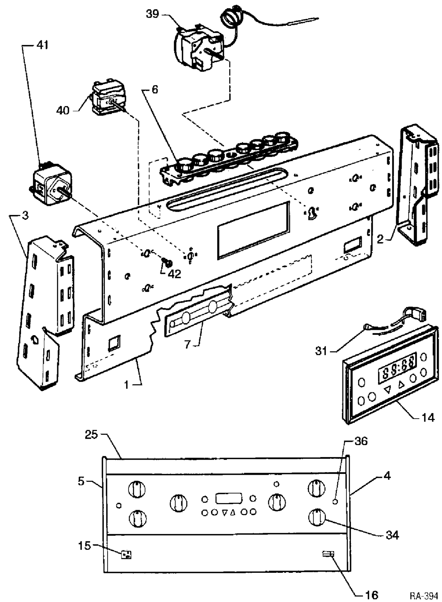 CONTROL PANEL Diagram and Parts List for GRMF2400SM-1  General Electric Range