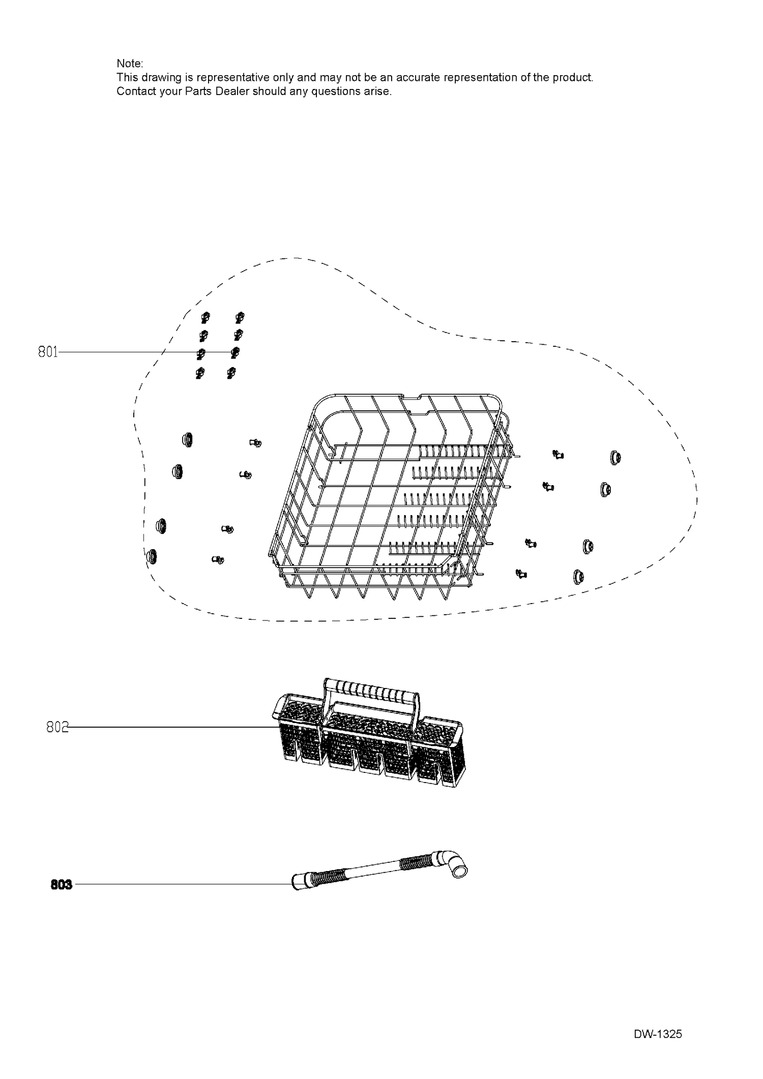 LOWER RACK ASM Diagram and Parts List for GDT650SMJ2ES  General Electric Dishwasher
