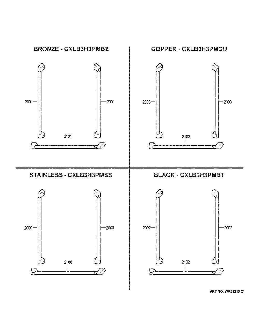 Cafe customization Diagram and Parts List for CYE22TP2MES1  General Electric Refrigerator