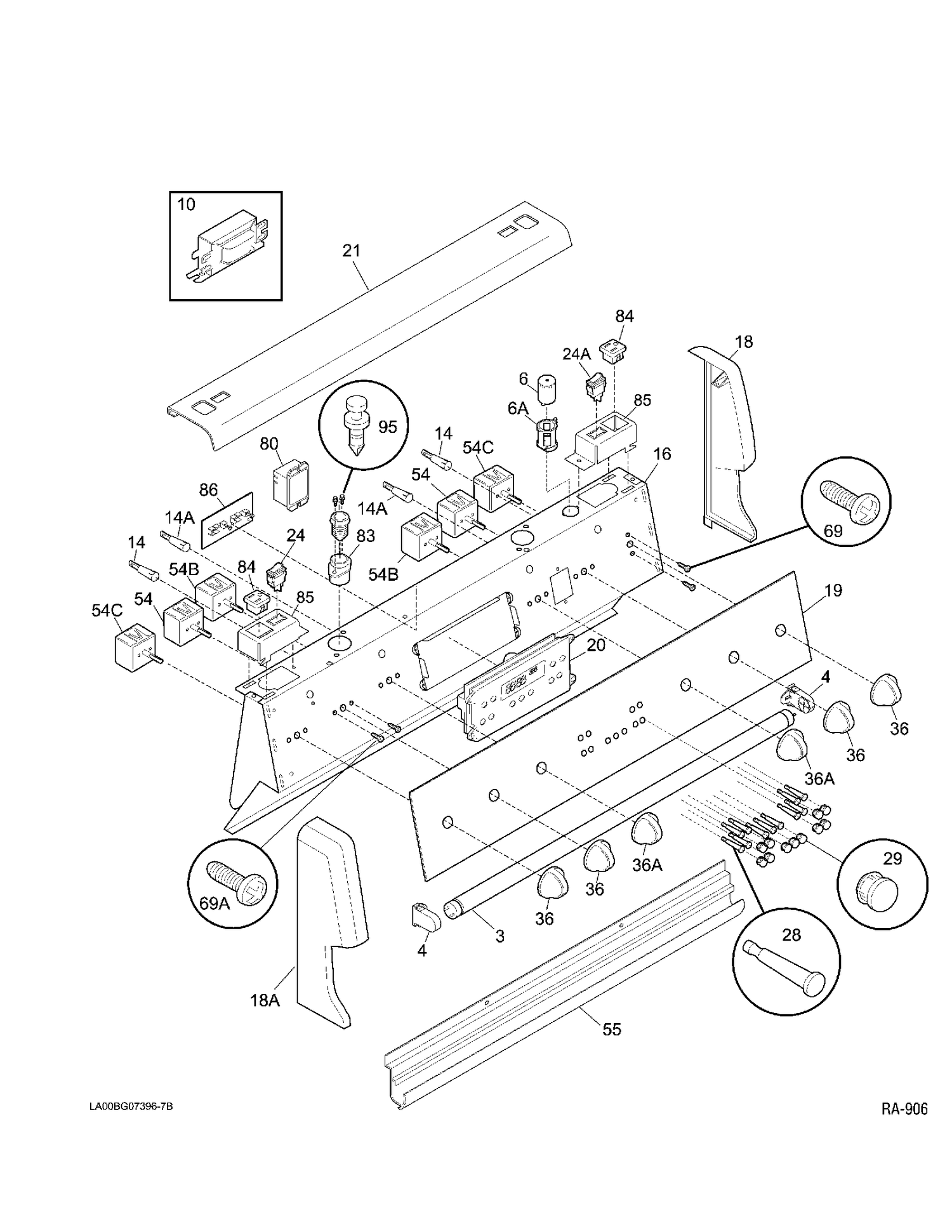 BACKGUARD Diagram and Parts List for 14501-1  General Electric Range