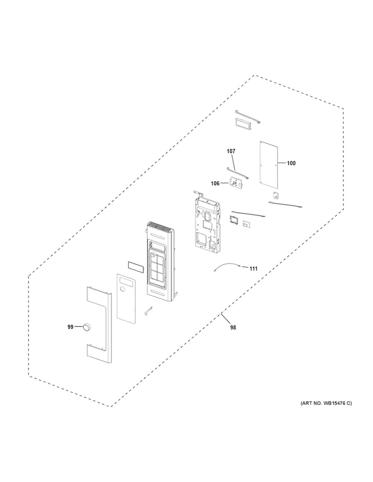 Control Parts Diagram and Parts List for PVM9179SK1SS  General Electric Microwave