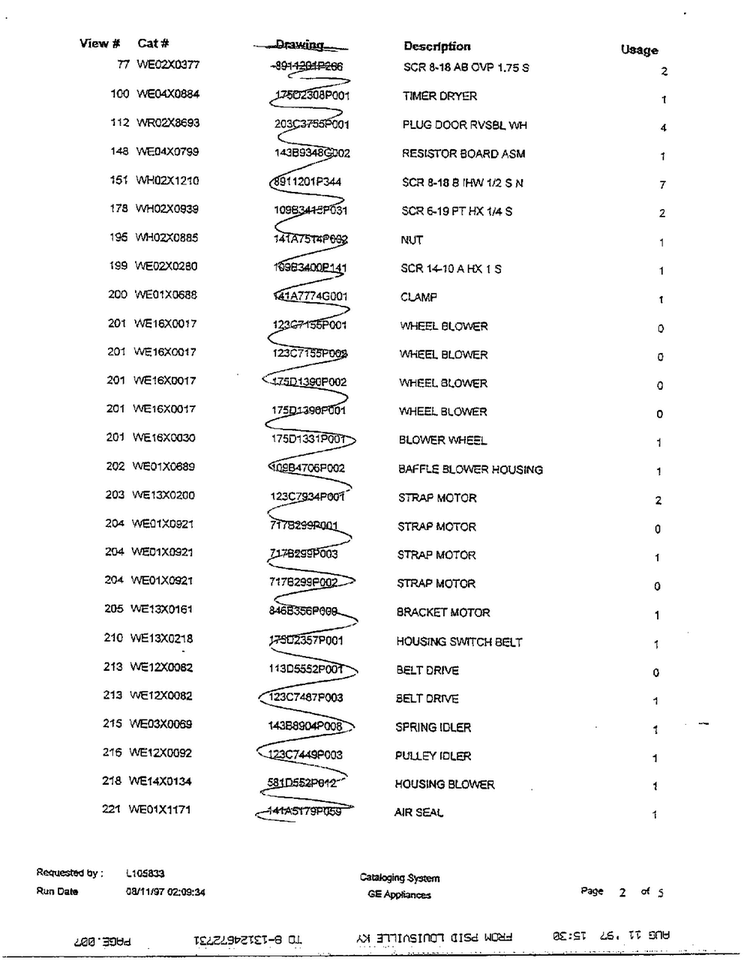 Electric Dryer Page 6 Diagram and Parts List for SIG7010ET0WG  General Electric Dryer
