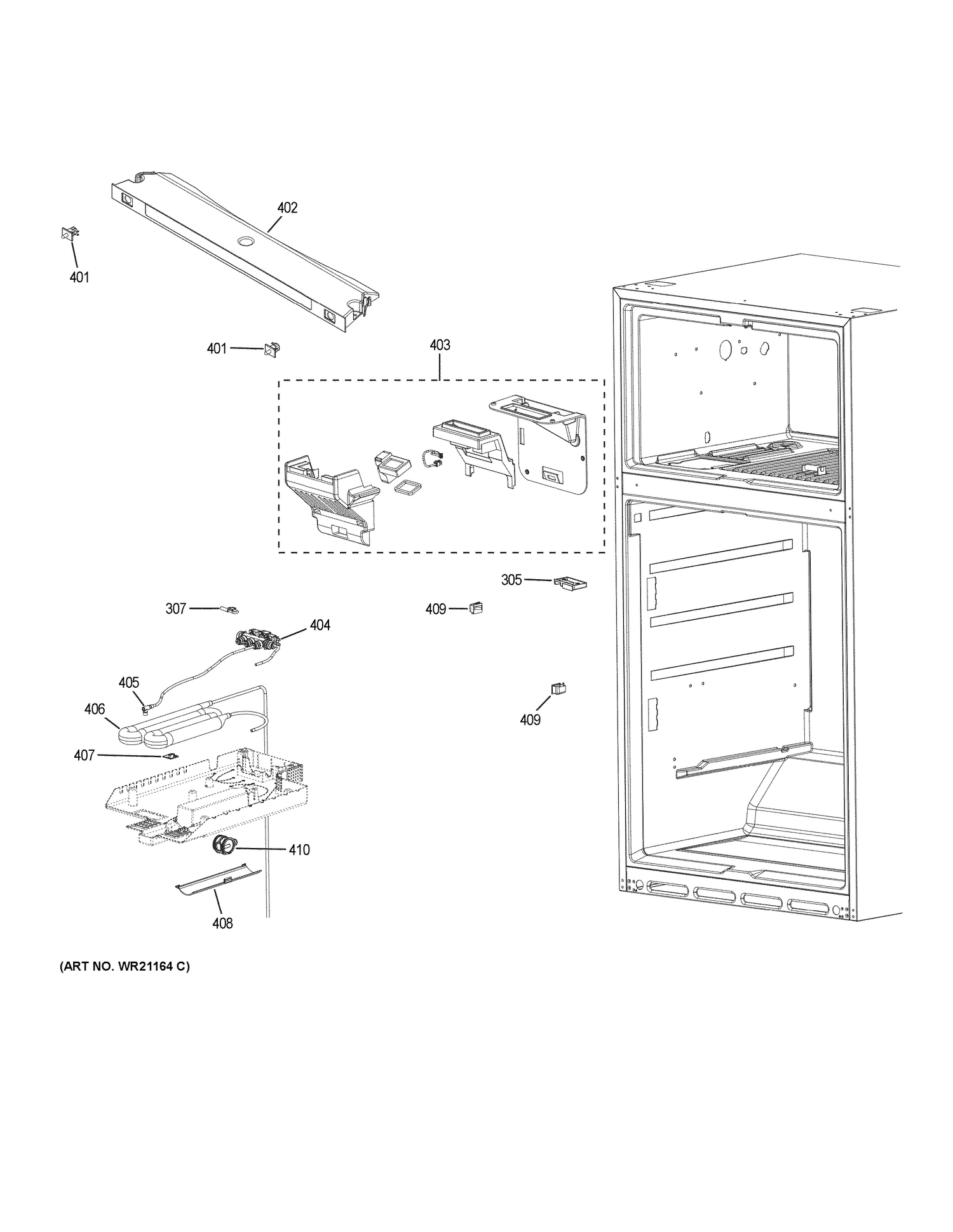FRESH FOOD SECTION Diagram and Parts List for G6S28TSLBSS  General Electric Refrigerator