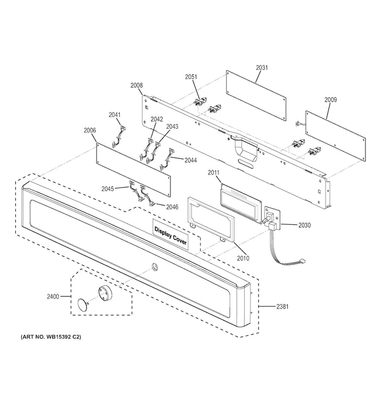 Control Panel Diagram and Parts List for JT3800SH1SS  General Electric Microwave