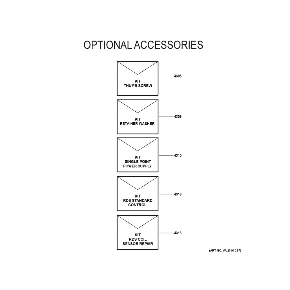 Optional Accessories Diagram and Parts List for NAM30V1TA5S71  General Electric Air Conditioner
