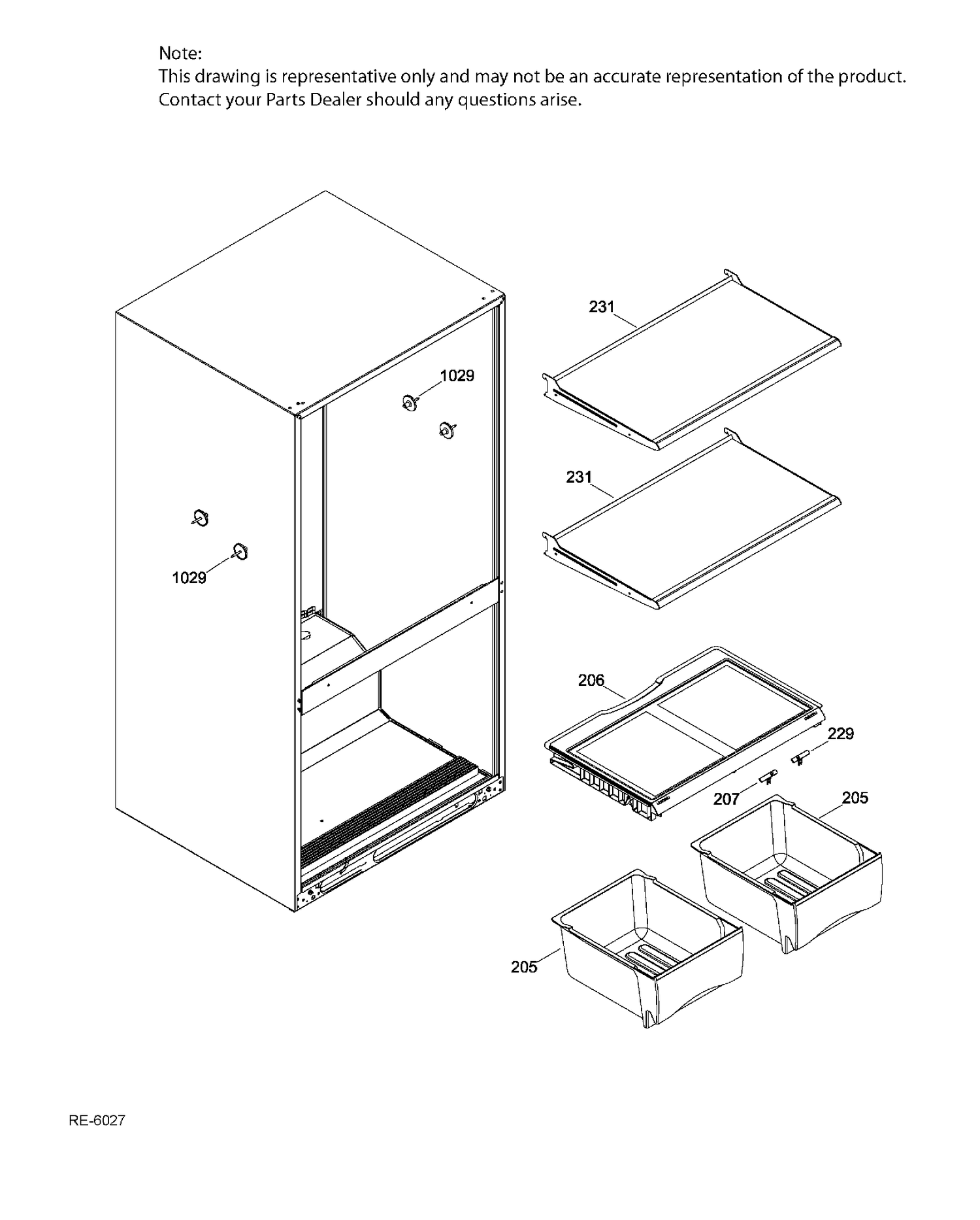 FF SHELVES Diagram and Parts List for GNR22DGEBFBB  General Electric Refrigerator