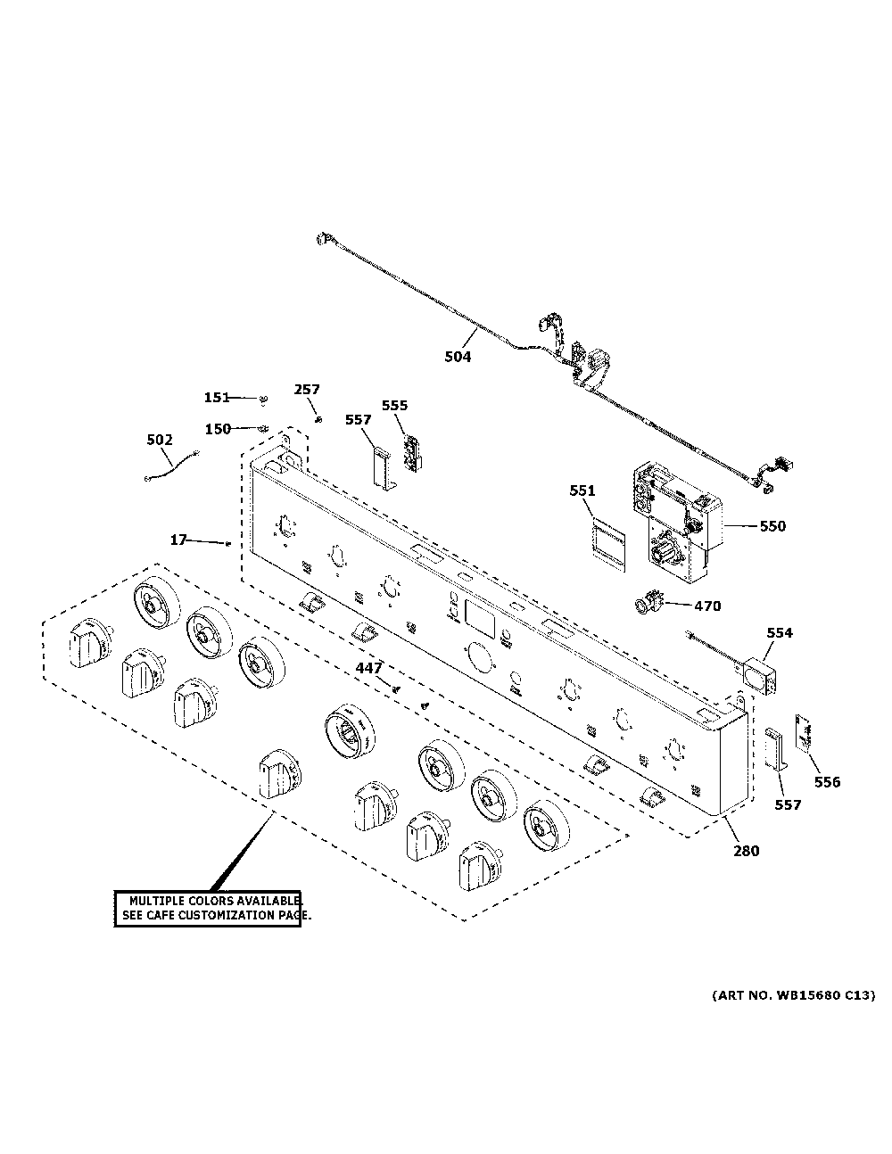 Control Panel Diagram and Parts List for CGY366P2T1S1  General Electric Range