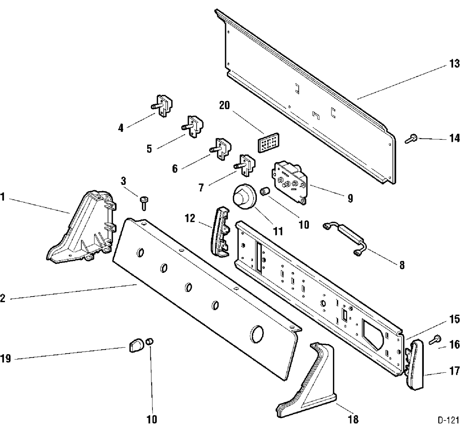 CONTROL GROUP Diagram and Parts List for 66461T2WW  General Electric Dryer