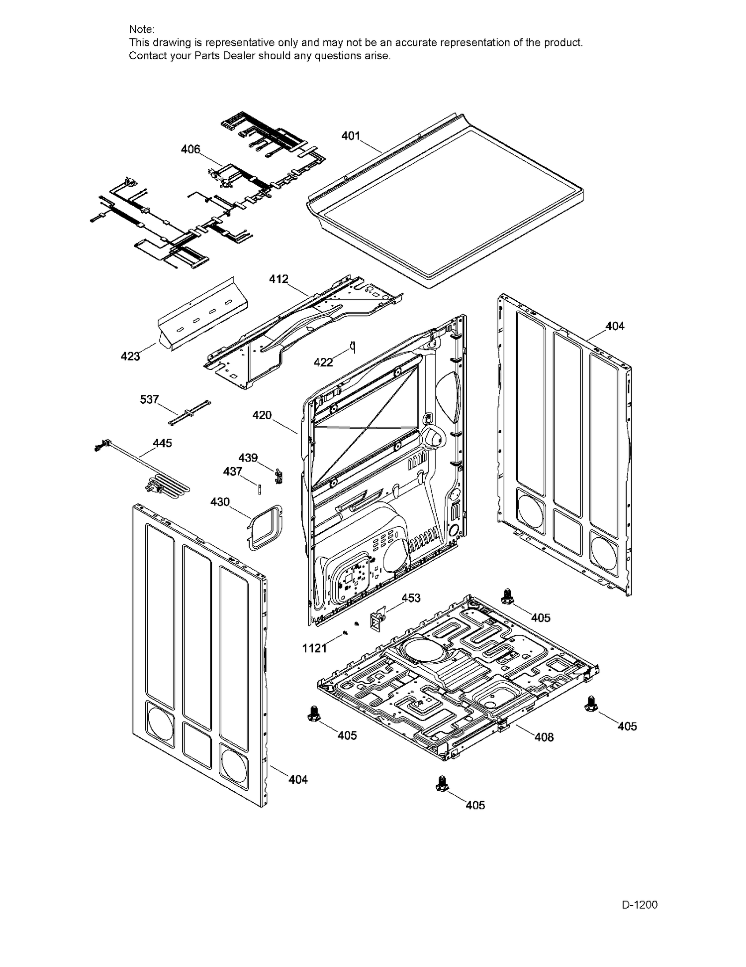 STRUCTURE Diagram and Parts List for GTMP520ED6WW  General Electric Dryer