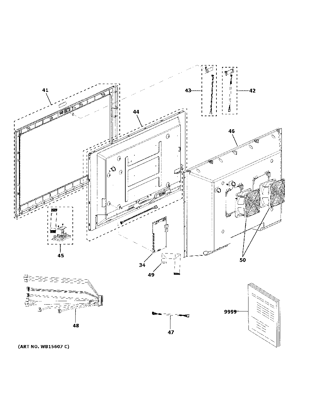 Touch screen assembly Diagram and Parts List for UVH13012M3SS  General Electric Range Hood