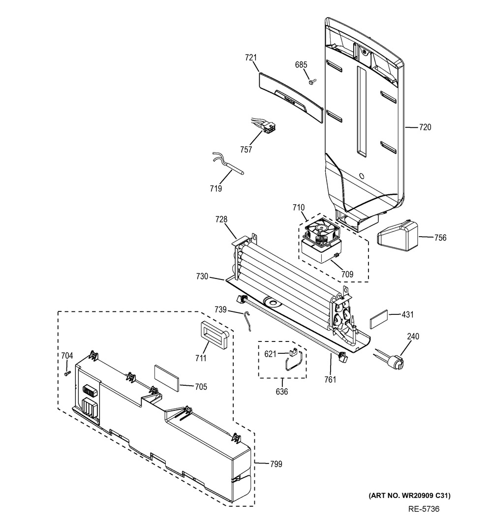 Ff Section Diagram and Parts List for JCB730DF3BB  General Electric Range