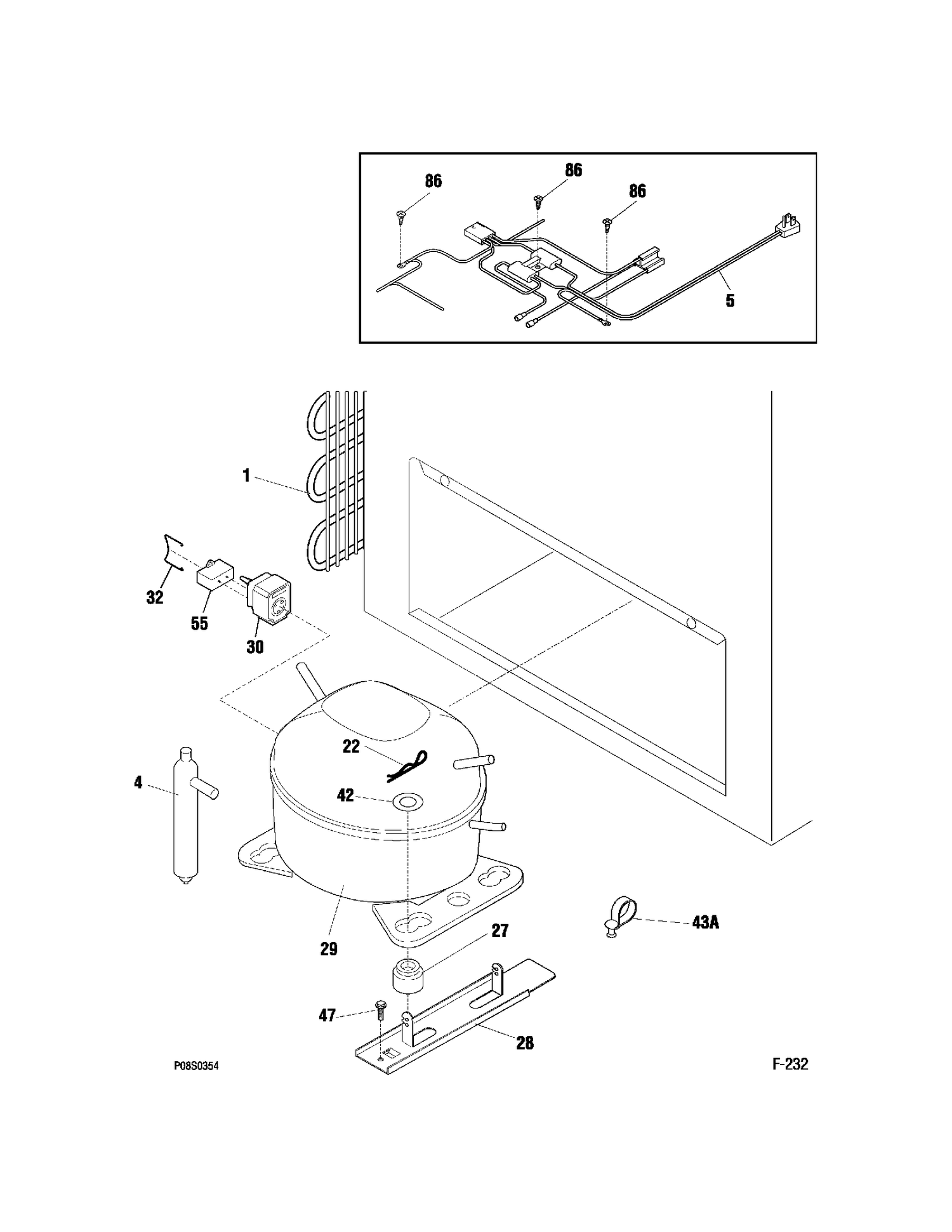 SYSTEM PARTS Diagram and Parts List for FCM15SUBWW  General Electric Freezer
