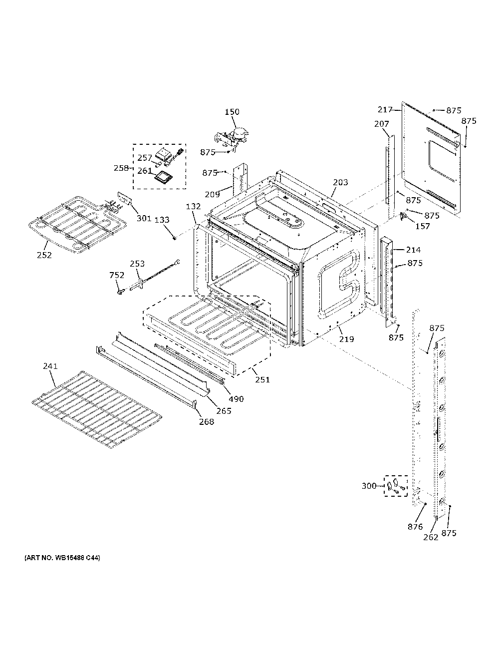 Upper Oven Diagram and Parts List for JKD3000SN3SS  General Electric Wall Oven