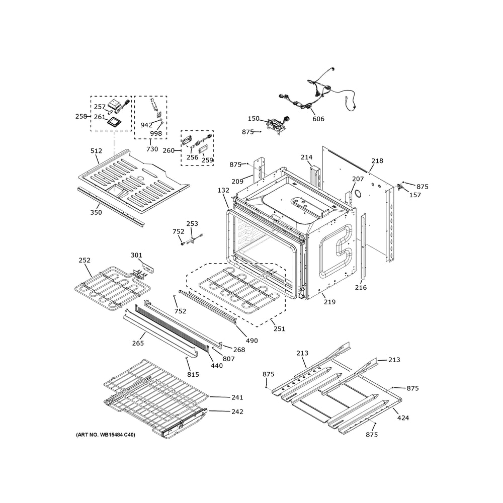 Lower Oven 1 Diagram and Parts List for CTD90DM2N4S5  General Electric Wall Oven
