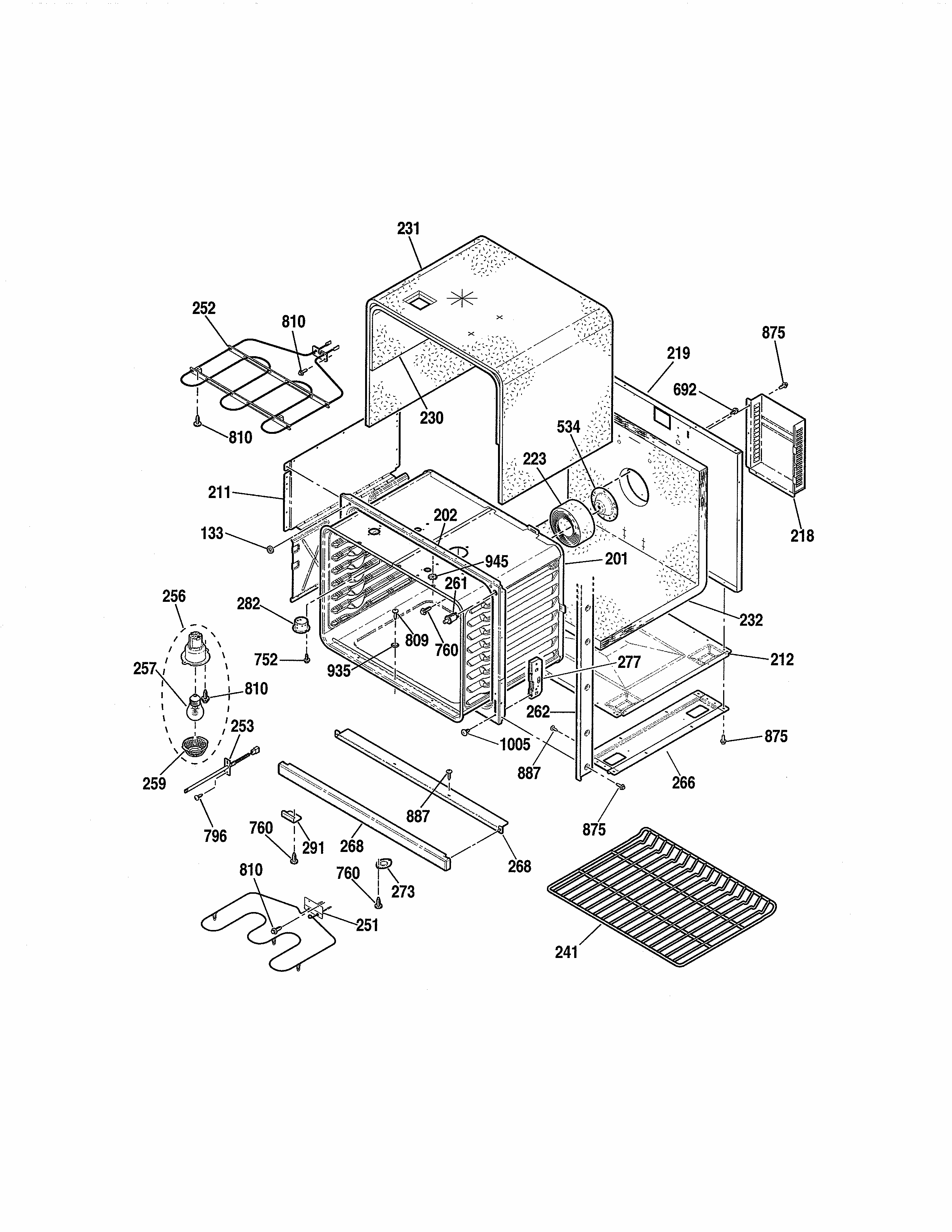 Lower Body Section Diagram and Parts List for 91147759200  Kenmore Wall Oven