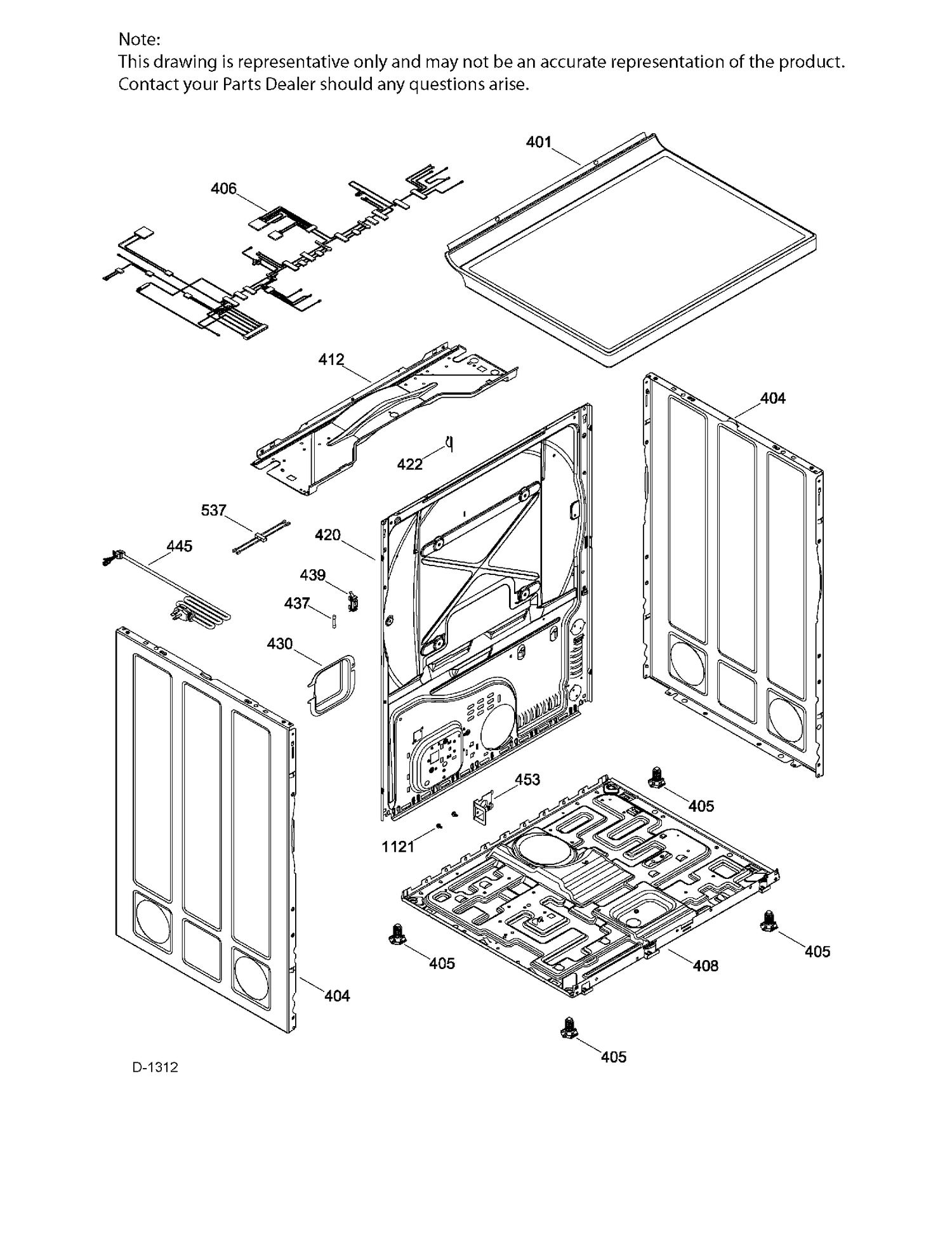 STRUCTURE Diagram and Parts List for MTMX050EF4WW  General Electric Dryer
