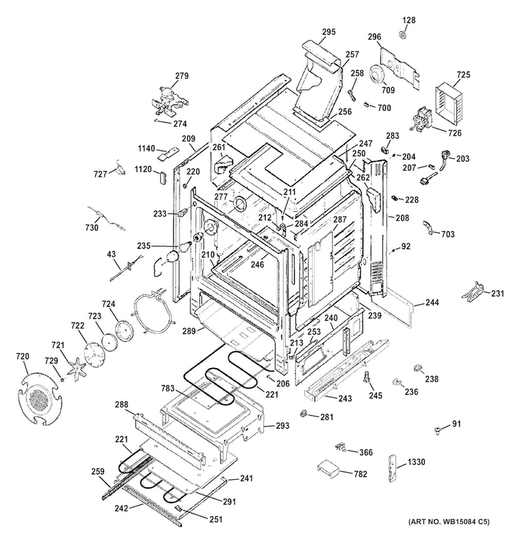 Body Parts Diagram and Parts List for CGS985SET6SS  General Electric Range