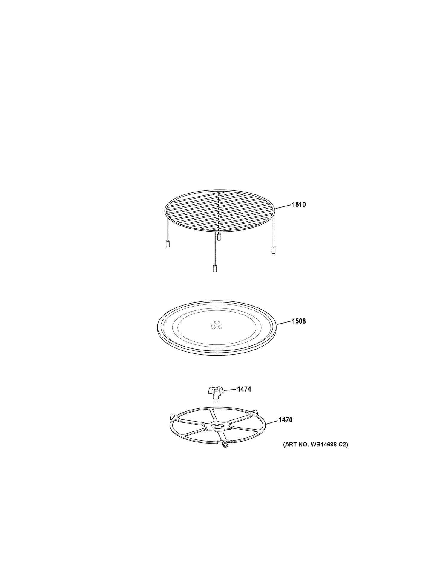 INTERIOR PARTS 2 Diagram and Parts List for CWB7030SL2SS  General Electric Microwave Oven Combo