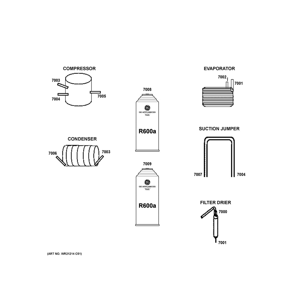 Lokring Connectors Diagram and Parts List for CWE19SP2NXS1  General Electric Refrigerator