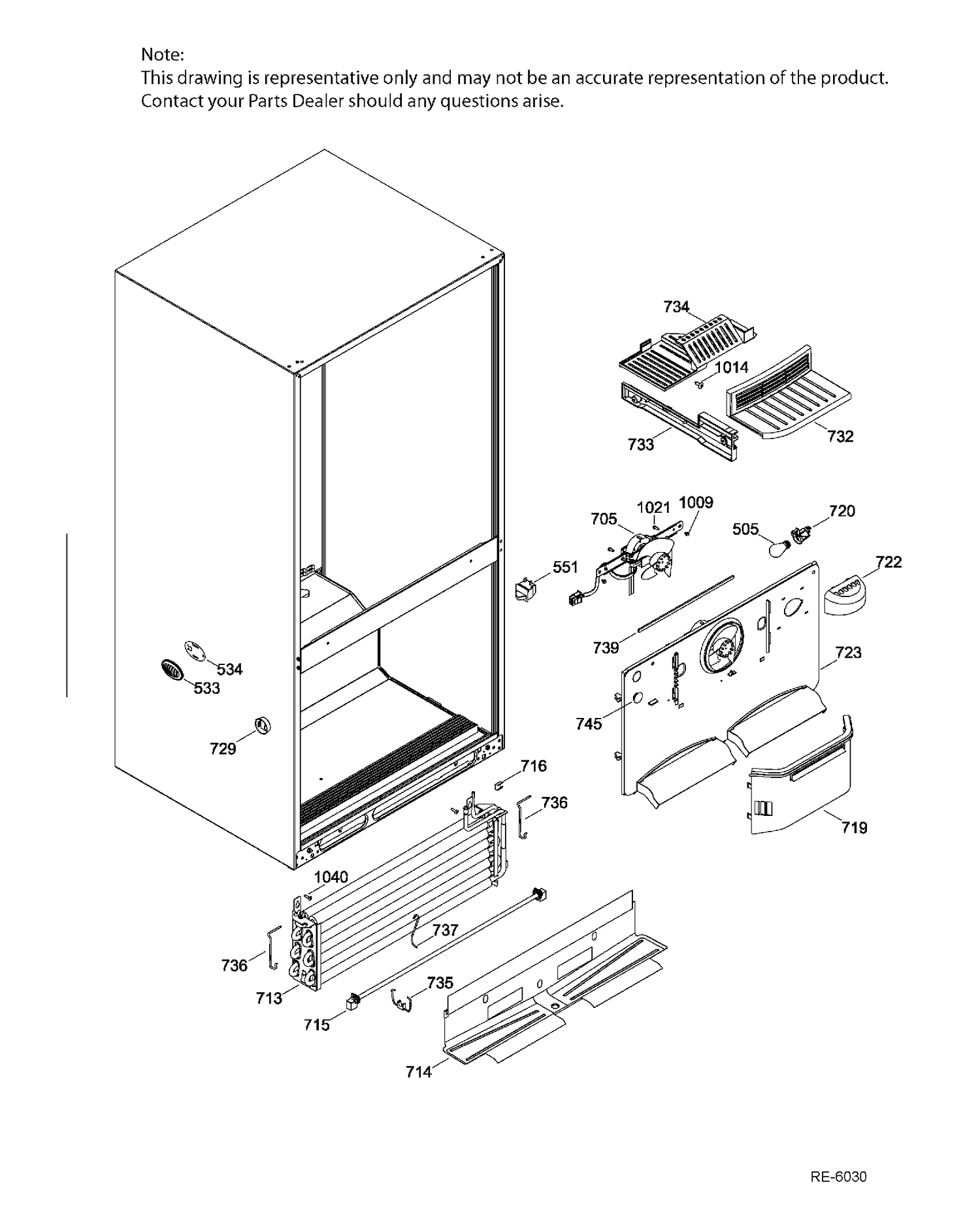FZ FUNCTIONAL PARTS Diagram and Parts List for GNR22DGEBFBB  General Electric Refrigerator