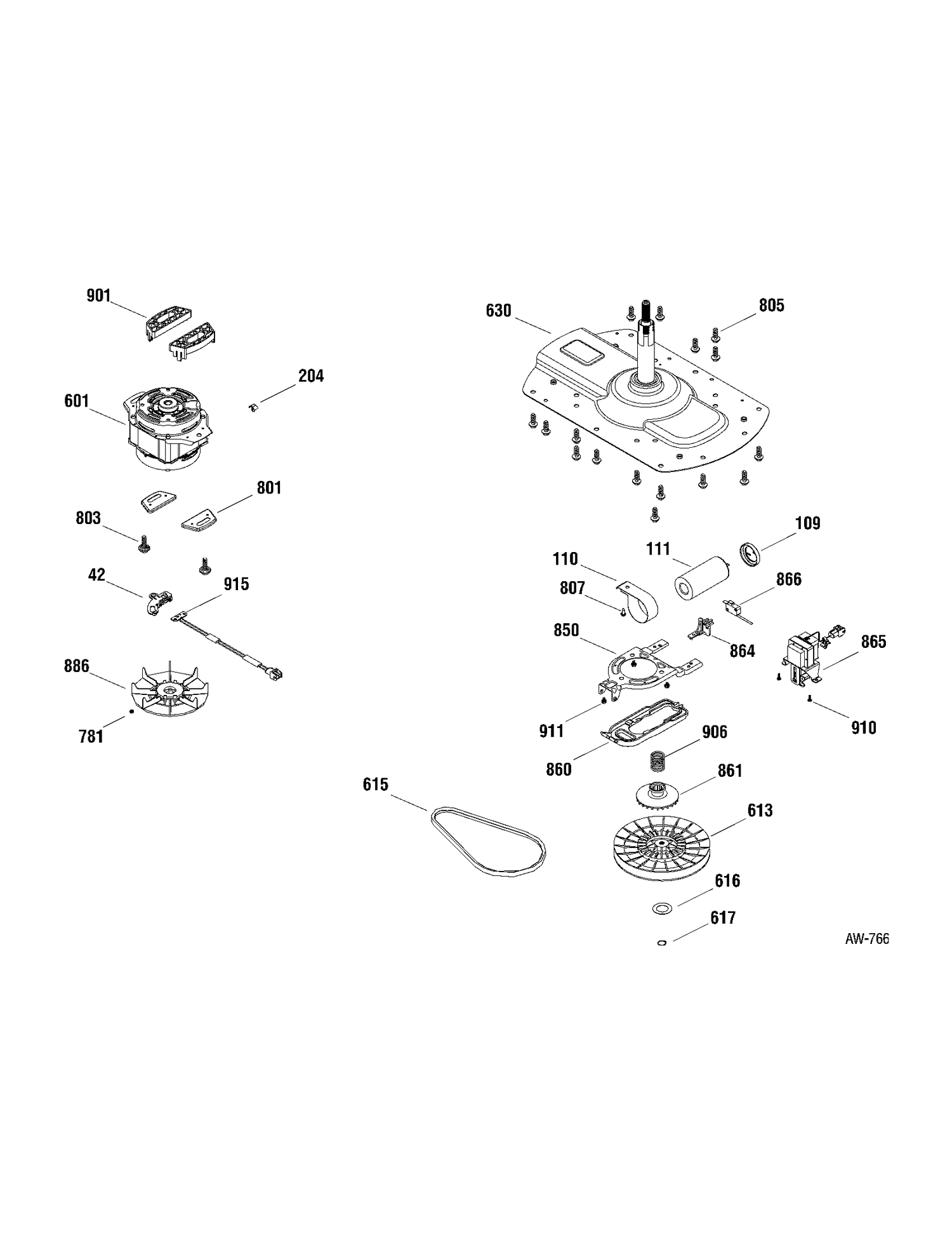 PUMP MOTOR Diagram and Parts List for MERE1065H1WW  General Electric Washer