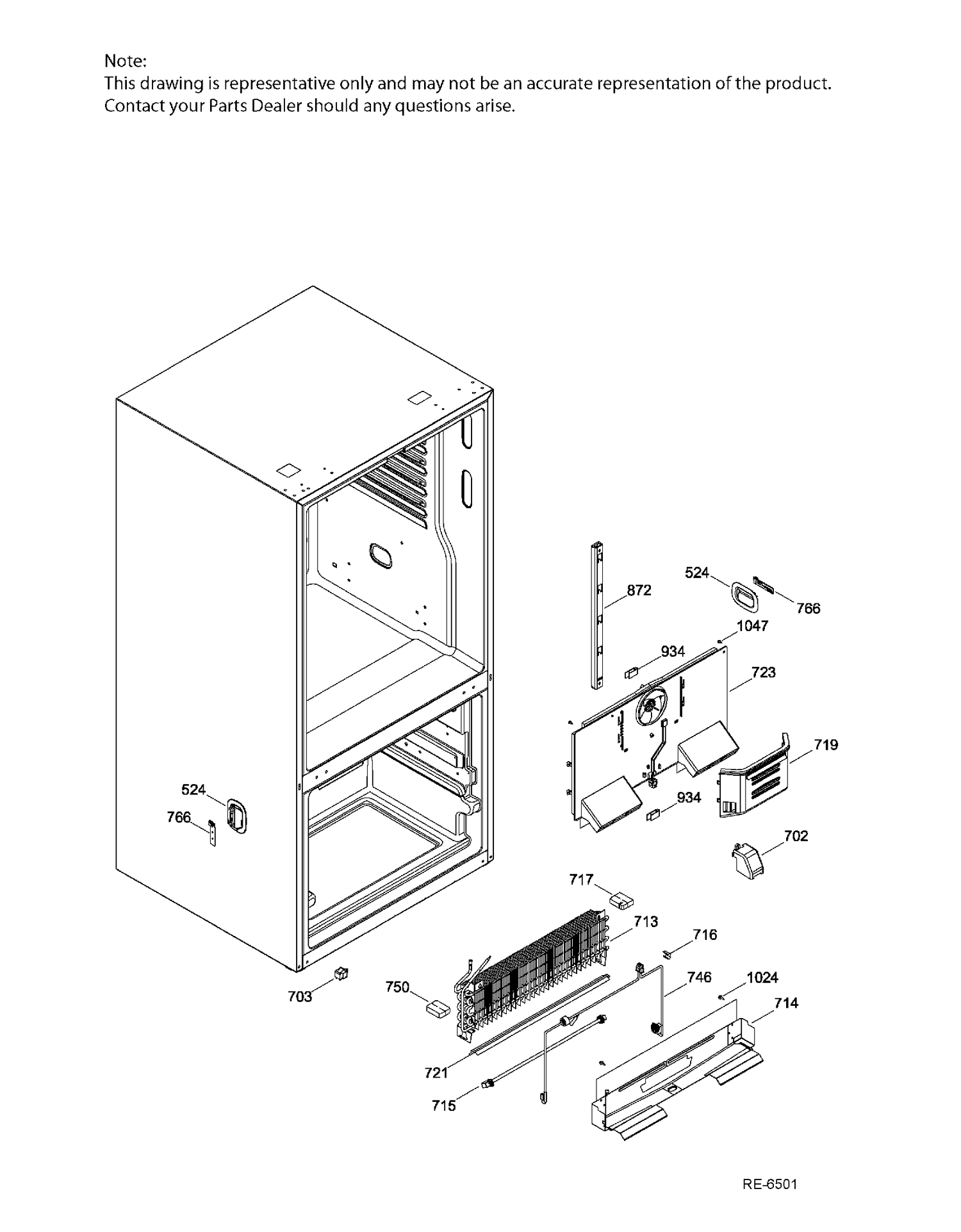 FUNCTIONAL PARTS FZ Diagram and Parts List for PFE24JSKAKSS  General Electric Refrigerator