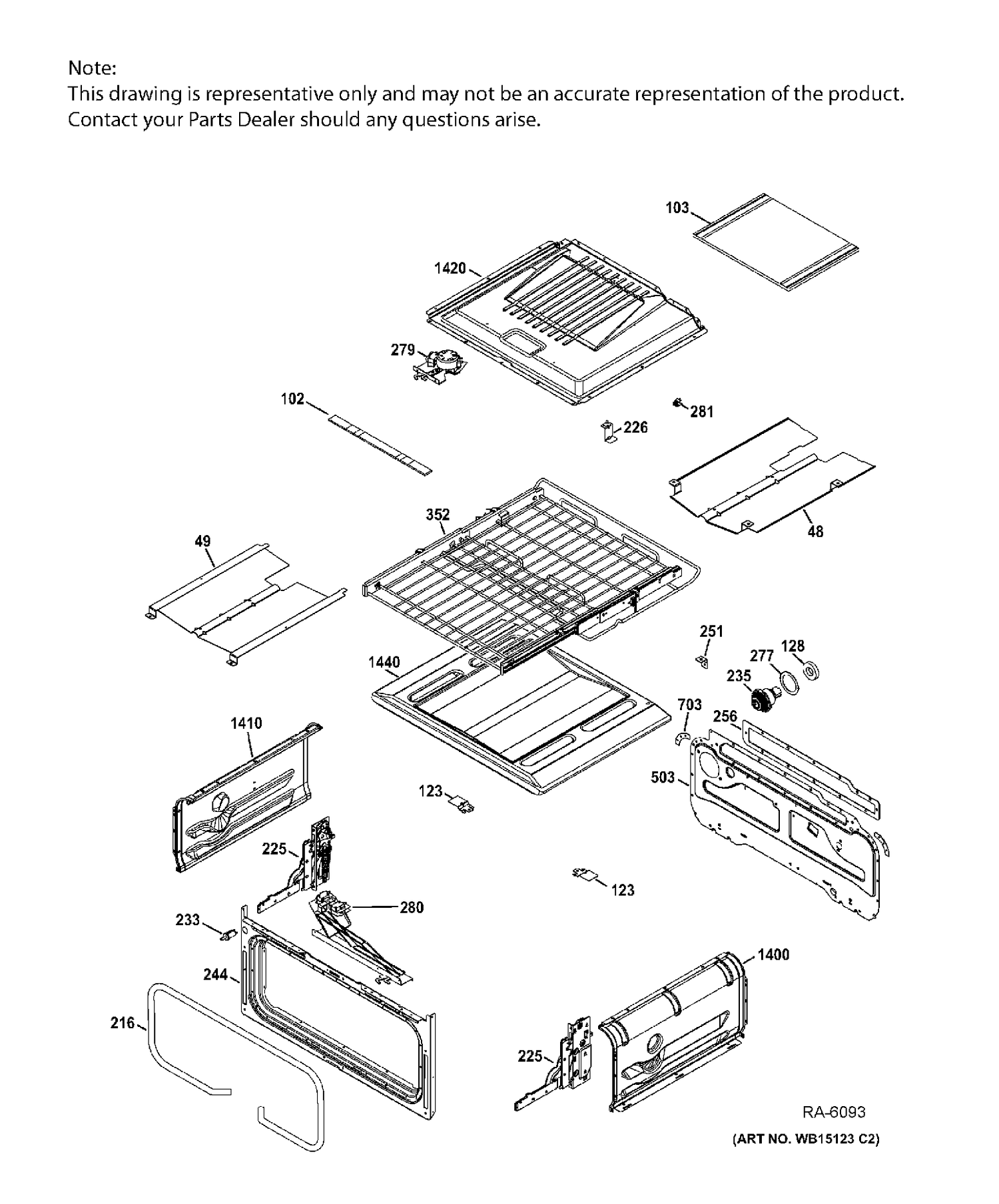 UPPER OVEN Diagram and Parts List for CCGS990SET9SS  General Electric Range