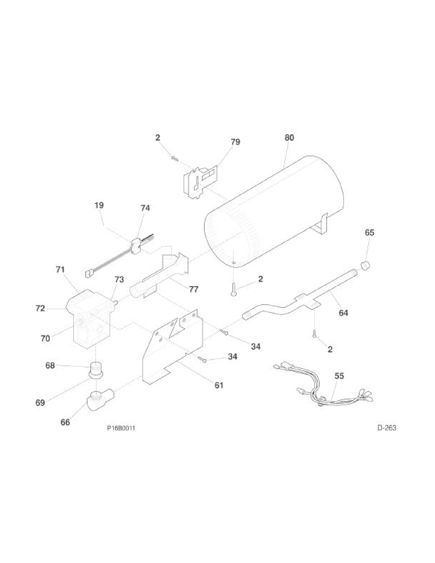 BURNER Diagram and Parts List for DCXH46GA1WW  General Electric Dryer