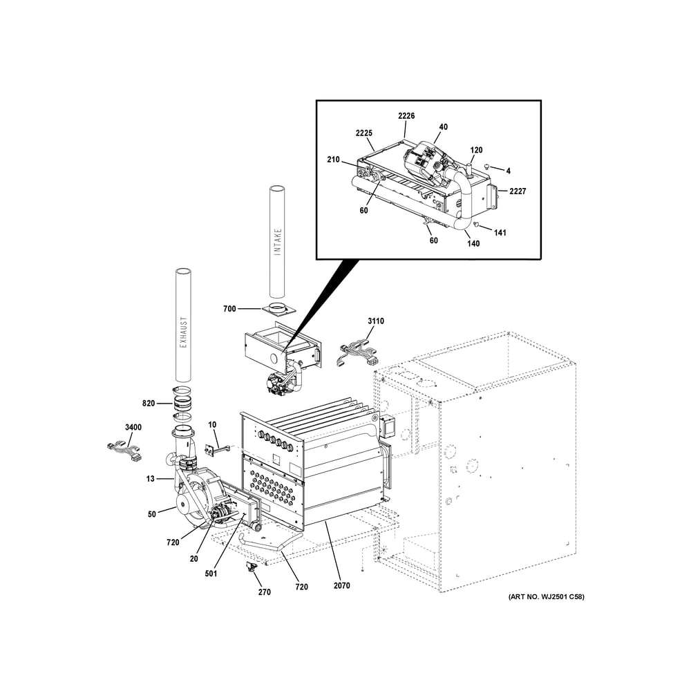 Cabinet (2) Diagram and Parts List for NF97D090V5C01  General Electric Furnace