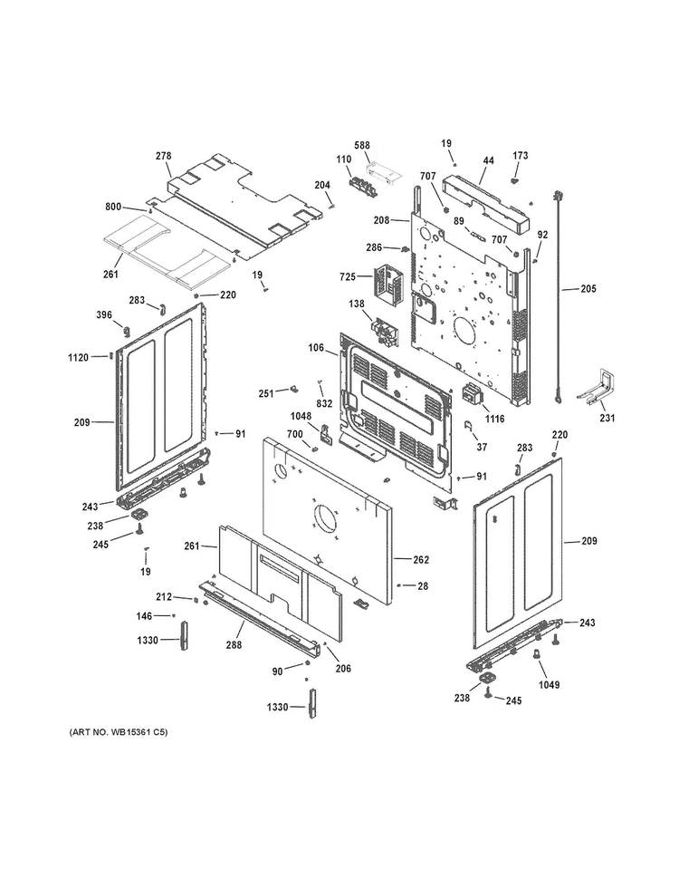 Body Parts Diagram and Parts List for PGS950SEF4SS  General Electric Range