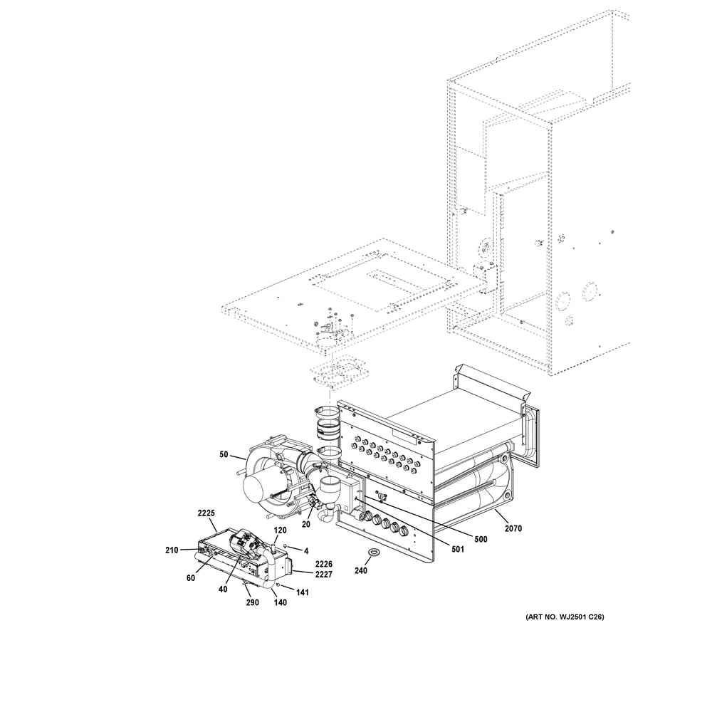 Cabinet (2) Diagram and Parts List for NF80D070S3BR0  General Electric Furnace