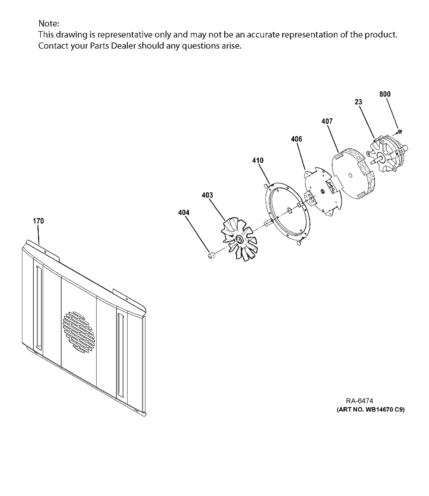 LARGE CONVECTION FAN Diagram and Parts List for ZGP486NDR4SS  General Electric Range