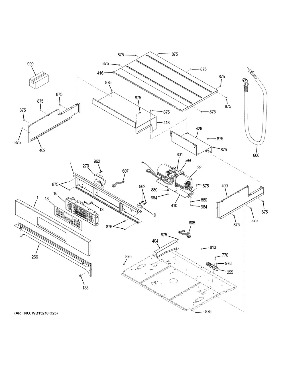 Control Panel Diagram and Parts List for JT3500DF6WW  General Electric Wall Oven
