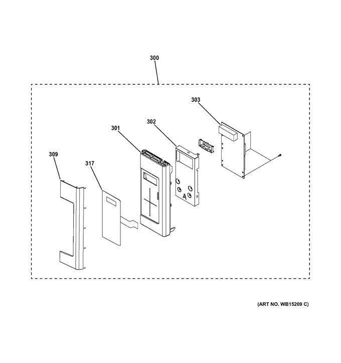 Control Parts Diagram and Parts List for JNM3160RF1SS  General Electric Microwave