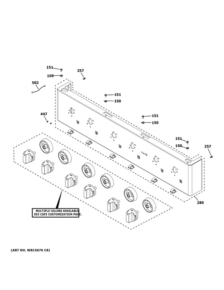 Control Panel Diagram and Parts List for CGU366P3T1D1  General Electric Cooktop