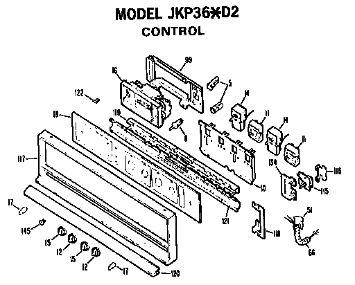 Controls Diagram and Parts List for JKP36*D2  General Electric Microwave Oven Combo
