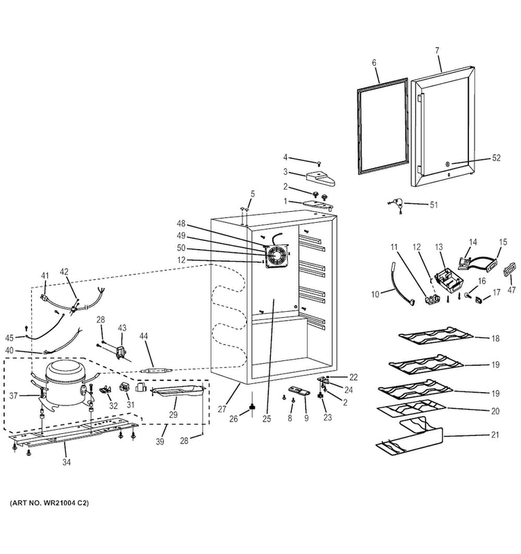 Beverage Center Diagram and Parts List for GWS04HAECSS  General Electric Cooler