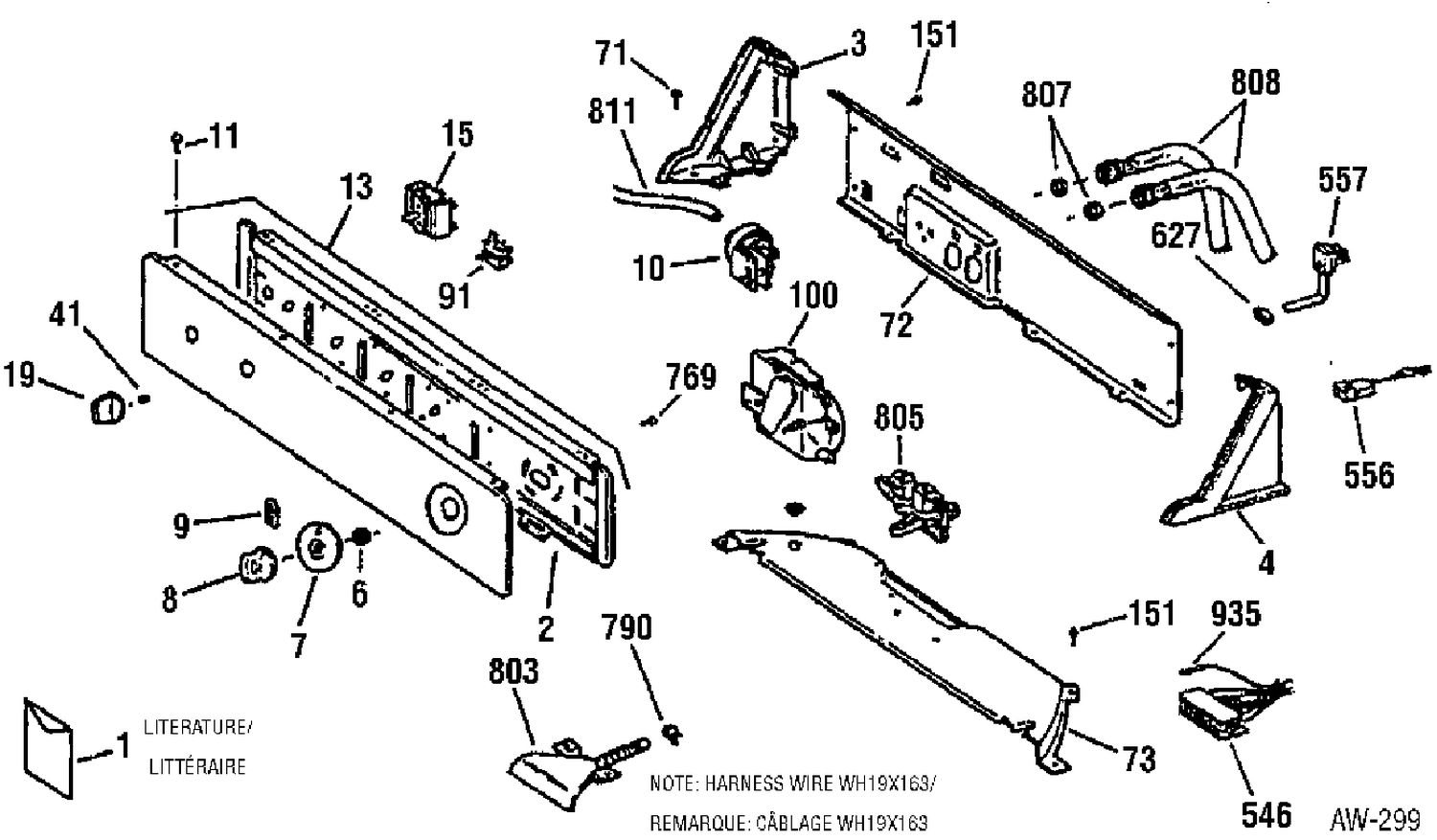 CONTROL GROUP Diagram and Parts List for GCXR2100A0WW  General Electric Washer