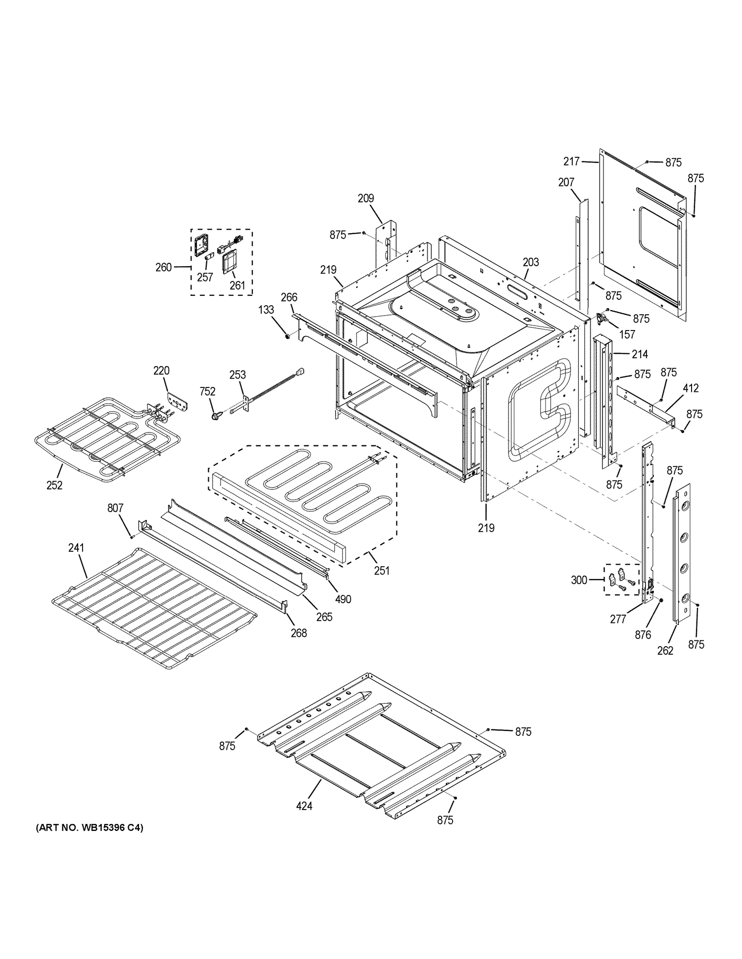 BODY PARTS Diagram and Parts List for JK3800DH5BB  General Electric Microwave Oven Combo