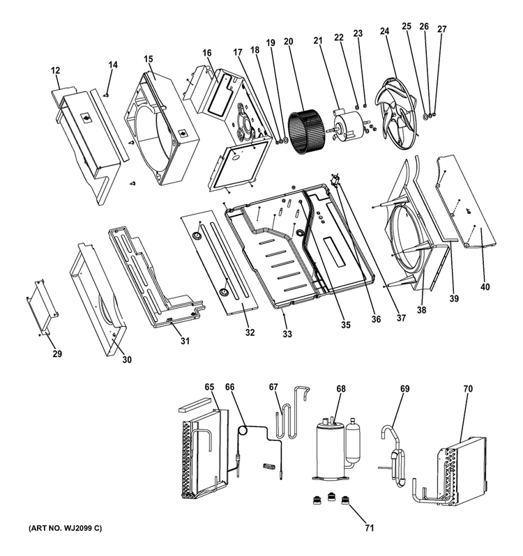 Base Pan & Unit Parts Diagram and Parts List for AEE24DSL1  General Electric Air Conditioner
