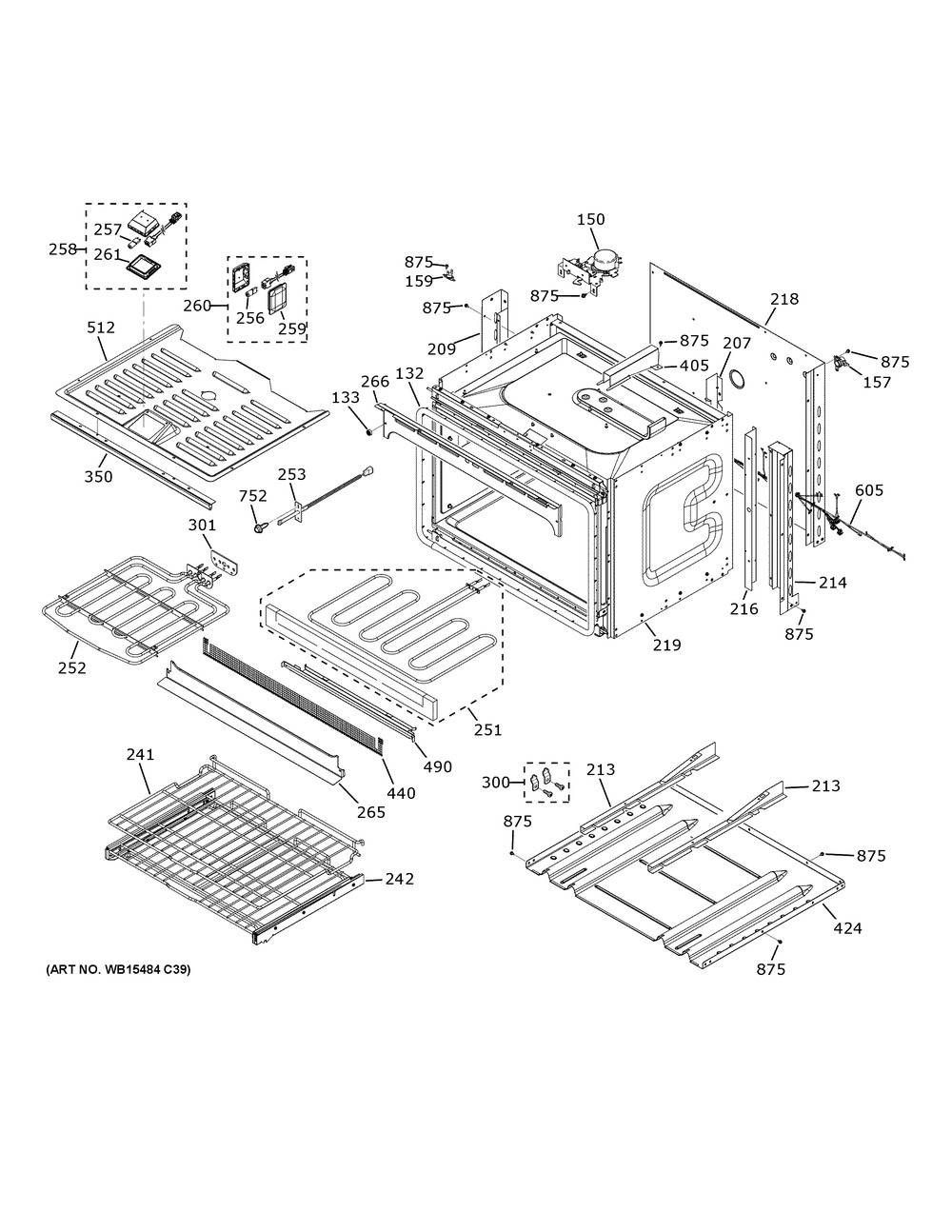 Lower Oven Diagram and Parts List for CTD70DP2N4S1  General Electric Wall Oven