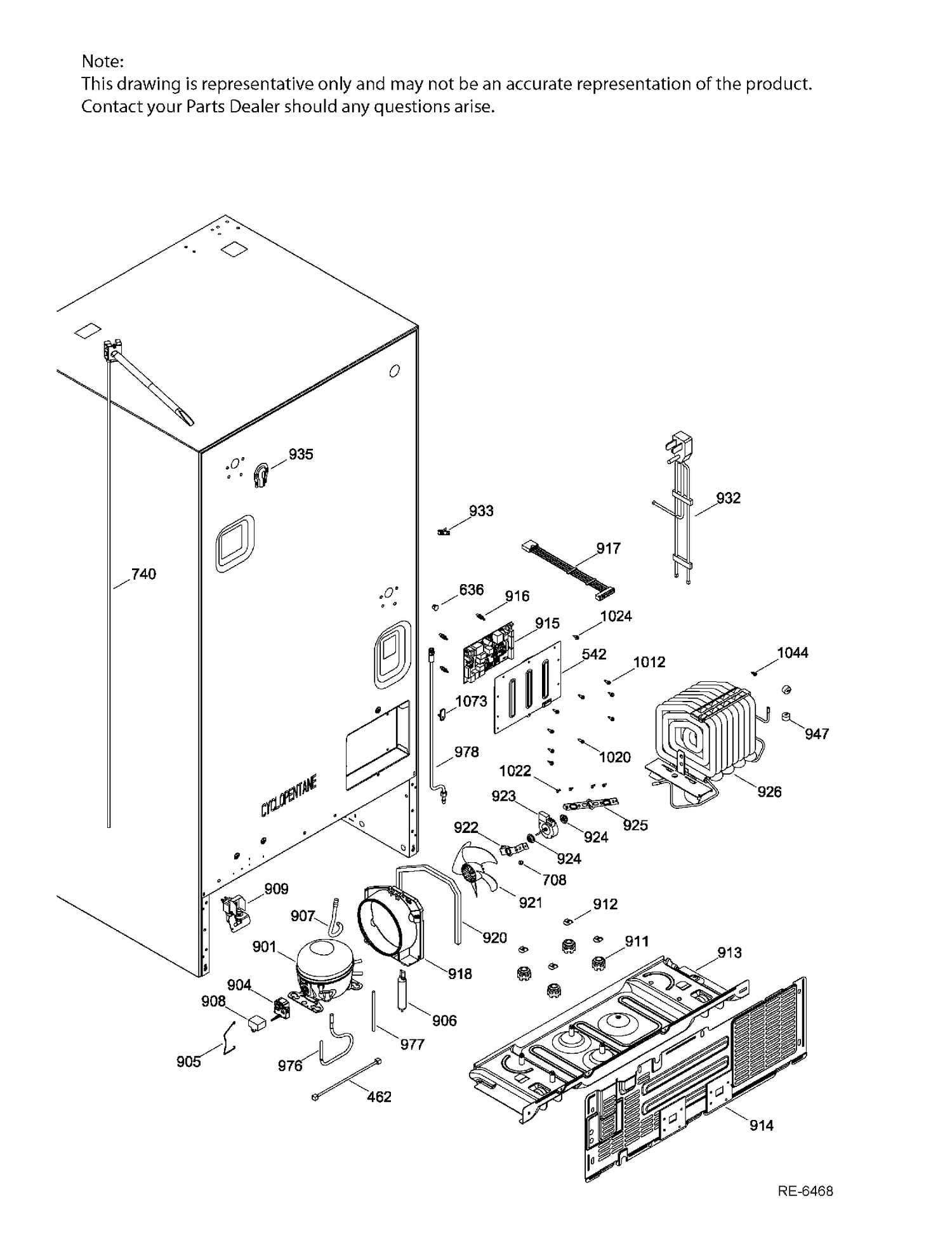 SEALED SYSTEM & MOTHERBOARD Diagram and Parts List for PDE21KMKAKES  General Electric Refrigerator
