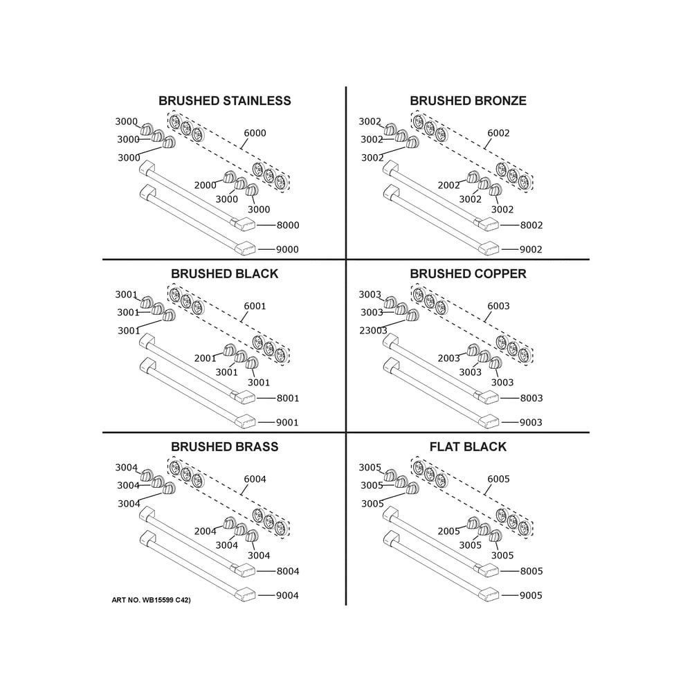 Cafe Customization Diagram and Parts List for CHS90XP2M5S1  General Electric Range