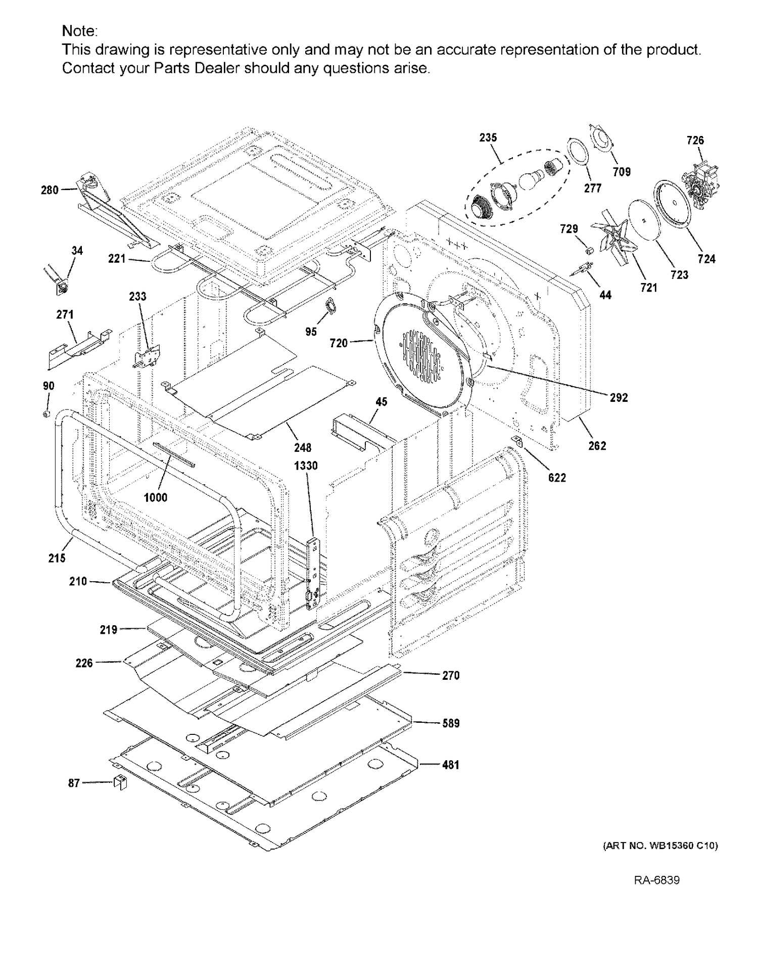 LOWER OVEN Diagram and Parts List for CCGS995SEL1SS  General Electric Range