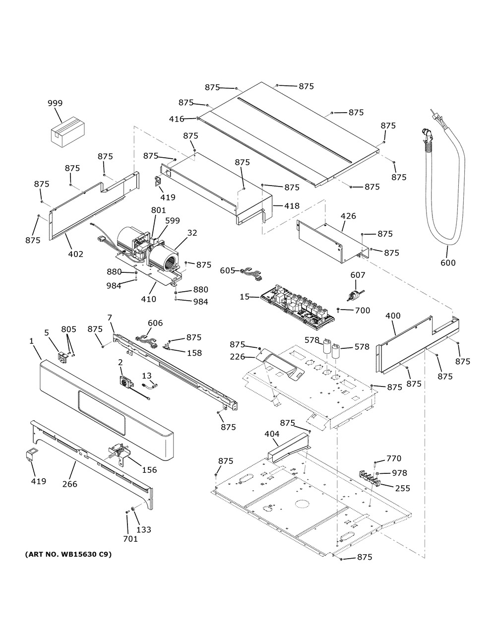Control Panel Diagram and Parts List for CTS90FP2N3S1  General Electric Wall Oven