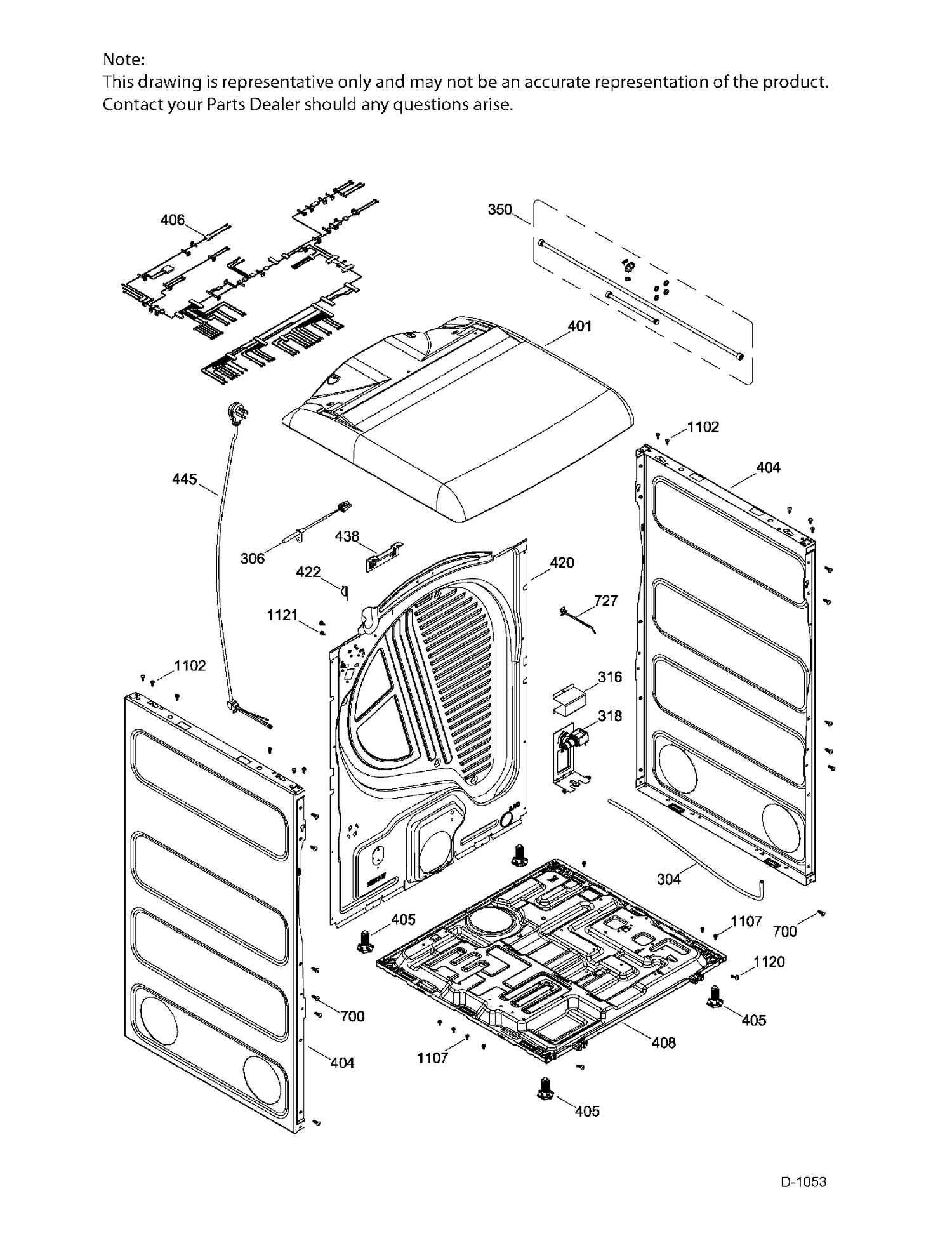 STRUCTURE Diagram and Parts List for GTD86ESMJ0MC  General Electric Dryer