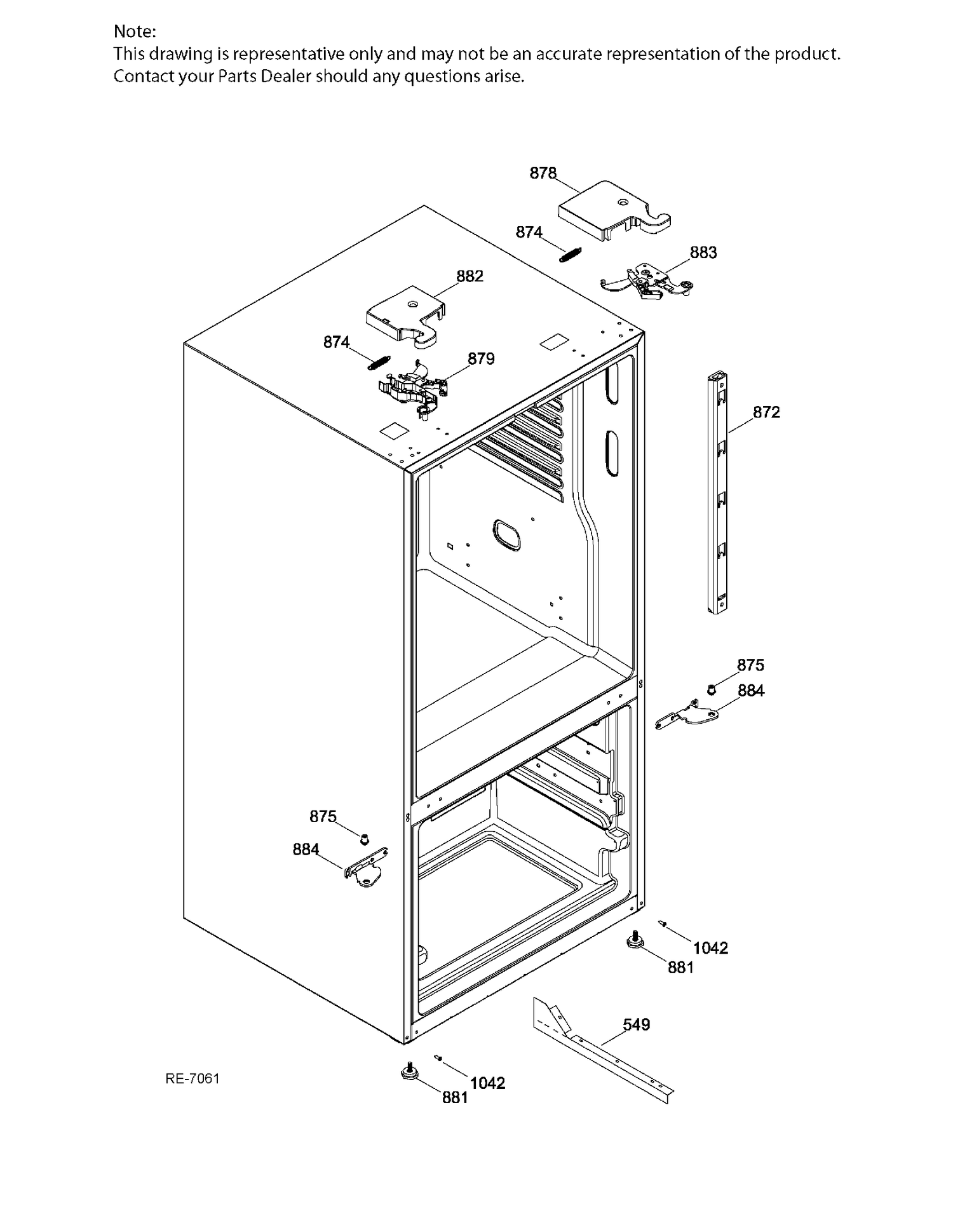 HINGE PARTS Diagram and Parts List for PNE21KGKBKWW  General Electric Refrigerator