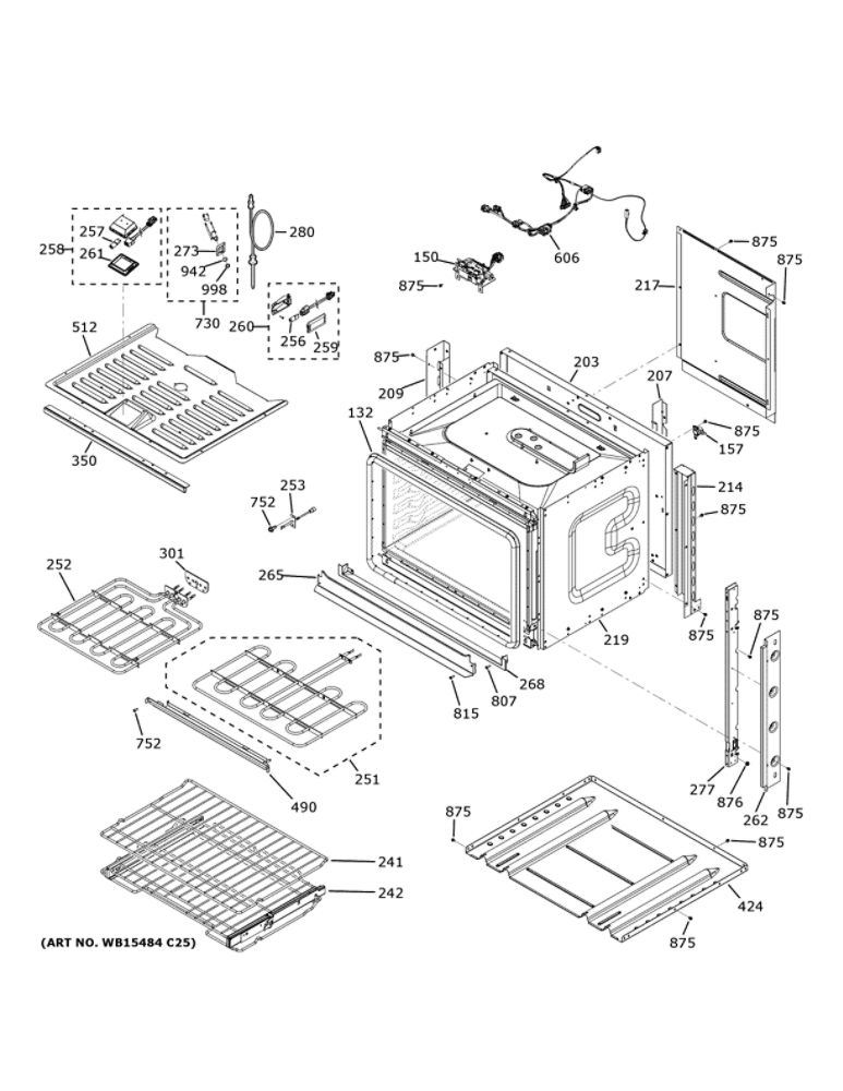 Body Parts Diagram and Parts List for CTS90DM2N1S5  General Electric Wall Oven